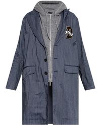 DSquared² - Jassen ,Blauw ,Katoen Jas Met Gecombineerde Materialen - Lyst