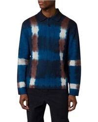 Paul Smith - Tops ,Blauw ,Wol Tie-Dye Polo Trui - Lyst