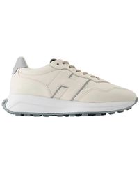Hogan - Schoenen ,Wit ,Leer Witte Leren Sneakers Met Veters Aan De Bovenkant - Lyst