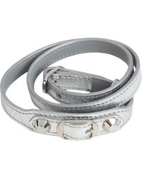 Balenciaga - Accessoires ,Grijs ,Leer City Triple Bracelet - Lyst