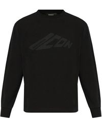 DSquared² - Tops ,Zwart ,Katoen T-Shirt Met Logo - Lyst