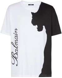 Balmain - T-shirt a maniche corte con stampa tigre - Lyst