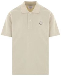 Maison Kitsuné - Polo verde con patch di volpe - Lyst