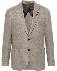 Lardini - Jassen ,Bruin ,Wol Interwoven Single-Breasted Blazer - Lyst