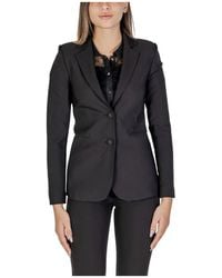 Sandro Ferrone - Zwarte Polyester Blazer - Lyst