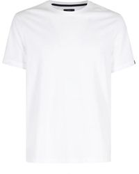 Fay - Tops ,Wit ,Katoen T-Shirt Met Ronde Hals - Lyst