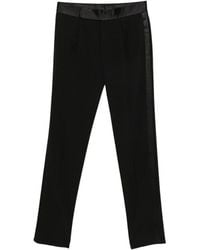 Giorgio Armani - Broeken ,Zwart ,Satijn Broek Met Satijnen Bies - Lyst