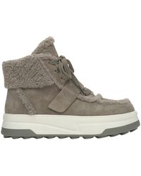 ESTRO - Graue veloursleder stiefeletten für frauen für den winter mit wollfutter - Lyst