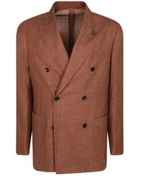 Lardini - Jassen ,Bruin ,Wol Double-Breasted Jacket - Lyst