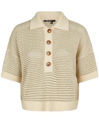 MARC AUREL - Pullover Im Polo-Stil Mit Goldenem Schimmer - Lyst