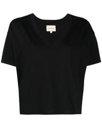 Loulou de Saison - Magliette nera con scollo a v - Lyst
