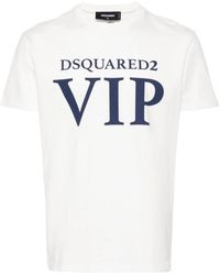 DSquared² - Logo print baumwoll t-shirt - natur - Lyst