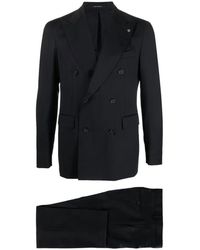 Tagliatore - Double-Breasted Blazer Met Klassieke Broek - Lyst