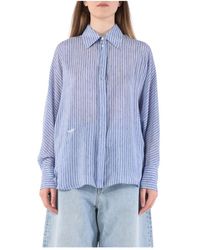 Max Mara Studio - Seidenbedruckte bluse mit hemdkragen - Lyst