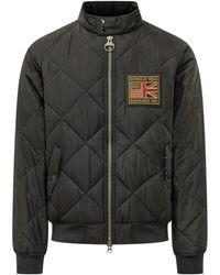 Barbour - Jassen ,Zwart ,Leer Merchant Quilted Bomber Jacket - Lyst