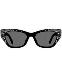 Givenchy - Accessoires ,Zwart ,Cat Eye Zonnebril Met Strass-Steentjes - Lyst