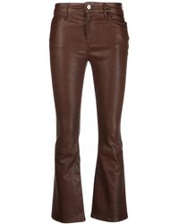 FRAME - Bruin Leren Mini Boot Broek - Lyst