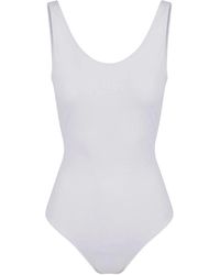 Iceberg - Badmode ,Wit ,Witte Olympische-Stijl Eendelige Badpak Met Toon-Op-Toon Logo - Lyst