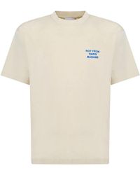 Drole de Monsieur - Slogan t-shirt in creme und blau - Lyst