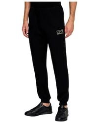 EA7 - Broeken ,Zwart ,Polyester Logo Trainingsbroeken - Lyst