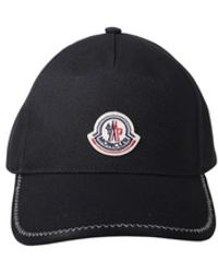 Moncler - Accessoires ,Zwart ,Katoen Logo Katoenen Baseballpet - Lyst