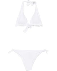 Fisico - Badmode ,Wit ,Ring-Detail Triangle Bikini Top - Lyst