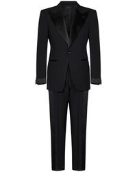 Tom Ford - Kostuums ,Zwart ,Wol Zwarte Single-Breasted Blazer En Broek - Lyst