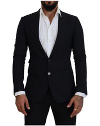 Dolce & Gabbana - Schwarzer wollformaler taormina-blazer - Lyst