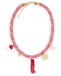 BONNIE STUDIOS - Rode Textiel Hanger Ketting - Lyst