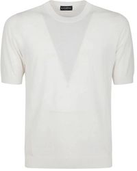 Ballantyne - Tops ,Wit ,Katoen Pullover Met Korte Mouwen - Lyst