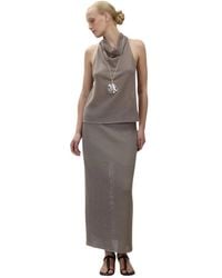 Alysi - Rokken ,Grijs ,Katoen Maxi Rok - Lyst
