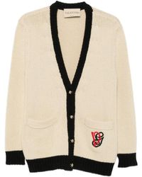 Valentino - Truien & Vesten ,Wol Vlogo-Borduur V-Hals Vest - Lyst