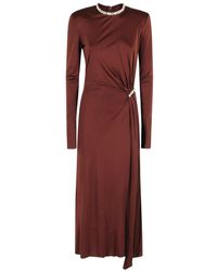 David Koma - Kleedjes ,Rood ,Midi-Jurk Met Kristallen Rand - Lyst