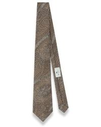 Etro - Jacquard Zijden Stropdas Met Arnica Motief - Lyst