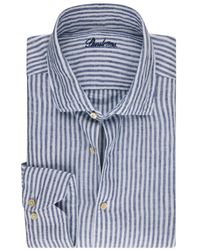 Stenströms - Marine Gestreiftes Leinenhemd - Lyst