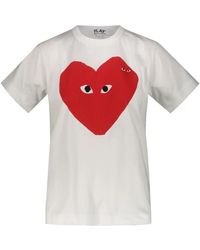 Comme des Garçons - Spielhaftes weißes T-Shirt mit rotem Herz - Lyst