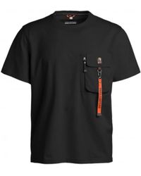 Parajumpers - Schwarzes mojave t-shirt mit reißverschlusstasche - Lyst