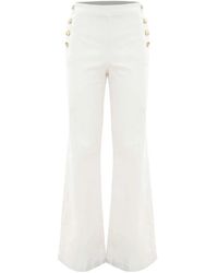 Kocca - Jeans ,Katoen Flare Jeans Met Decoratieve Knopen - Lyst