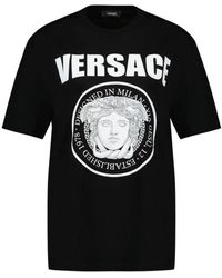 Versace - Medusa Rock Katoenen T-Shirt Zwart - Lyst