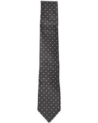 Tom Ford - Accessoires ,Grijs ,Satijn Satijnen Stropdas Met Polkadotdessin - Lyst