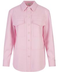 Alexander McQueen - Camisa rosa grain de poudre - Lyst