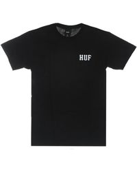Huf - Klassiek Zwart T-Shirt Korte Mouw - Lyst