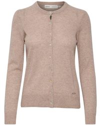 Inwear - Truien & Vesten ,Bruin ,Kasjmier Melange Cardigan Met Knoopsluiting - Lyst