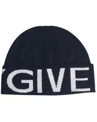 Givenchy - Schwarze Merinowoll-Jacquard-Mütze - Lyst