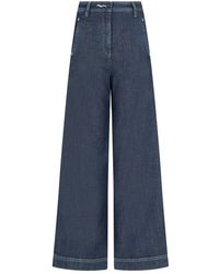 Giorgio Armani - Jeans ,Blauw ,Denim Blauwe Denim Wijde Broek - Lyst
