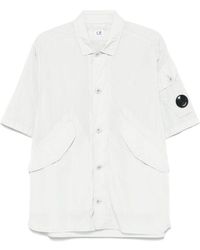C.P. Company - Graue Overshirt Mit Linsendetail - Lyst