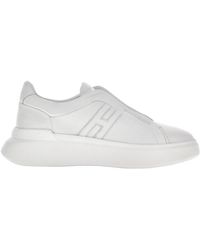 Hogan - Schoenen ,Wit ,Leer Sneakers Slip-On Van Wit Leer - Lyst