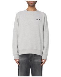 Sun 68 - Grauer Logo-Sweatshirt Für Männer - Lyst