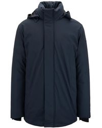Save The Duck - Jassen ,Blauw ,Polyester Herenjas Met Ritssluiting En Drukknoop - Lyst