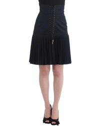 Roberto Cavalli - Geplooide Minirok Met Veters Hoge Taille - Lyst